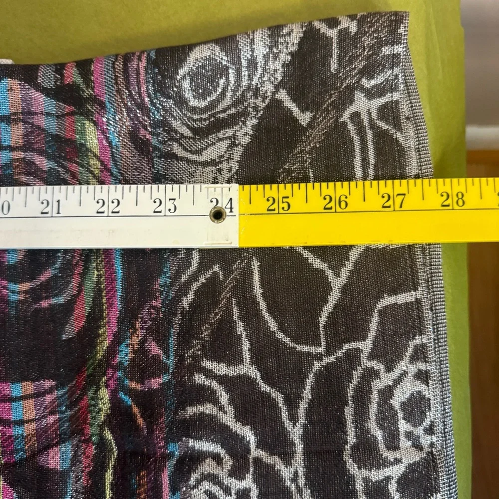Metallic Thread Rose & Multicolor Stripes Scarf